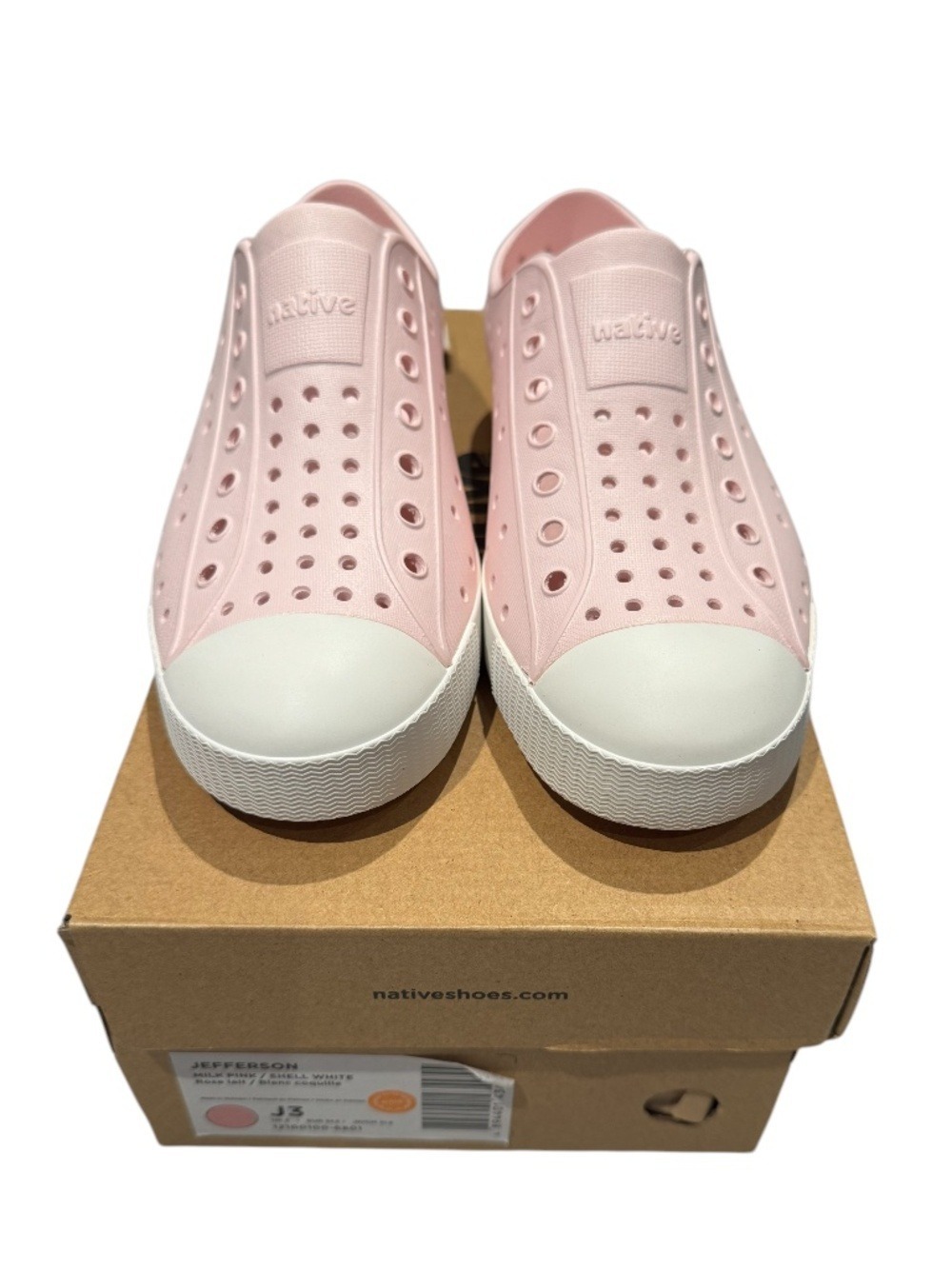 NATIVE SHOES “Jefferson” milk pink/shell white water shoes - J3